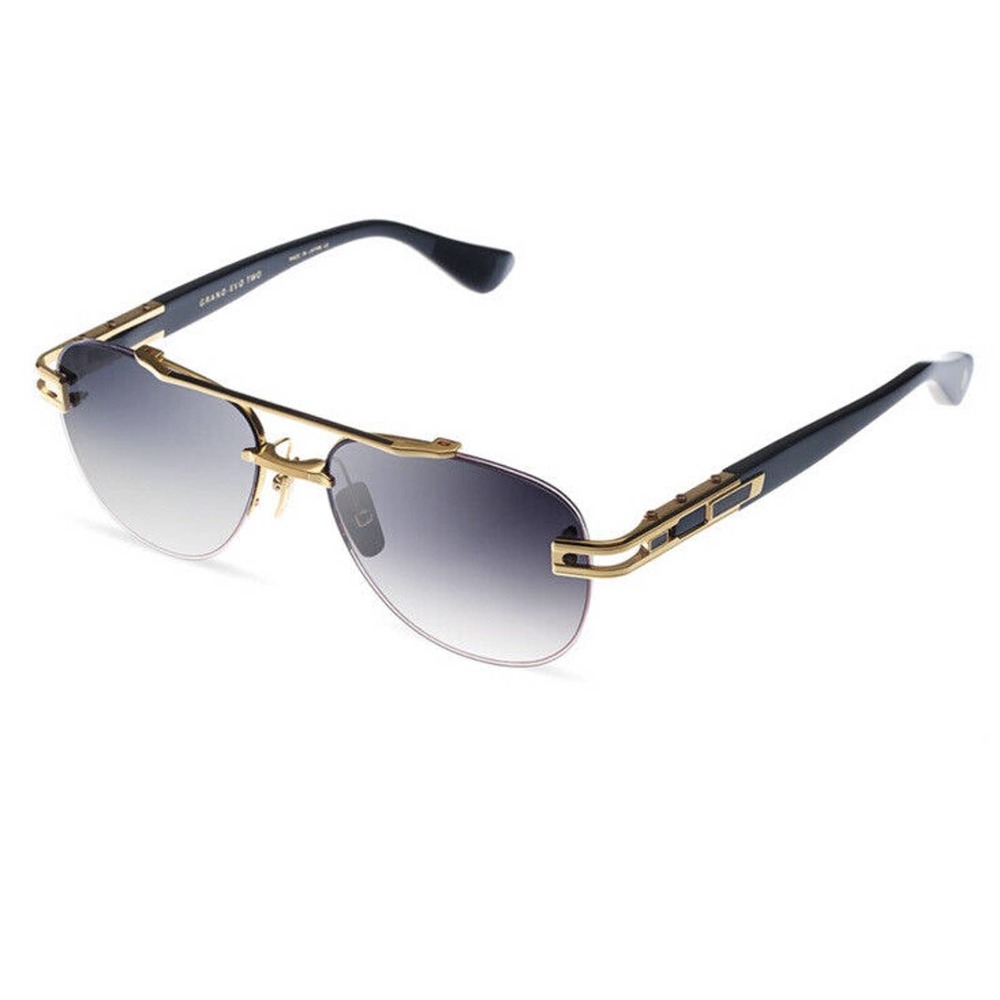 GRAND EVO TWO DTS139-A-01 Yellow Gold Gray Gradient Lens Rimless Sunglasses